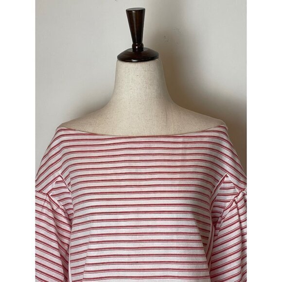 Umgee Red‎ And White Striped Balloon Sleeve Off The Shoulder Blouse Size S - Picture 7 of 10